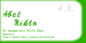 abel miklo business card